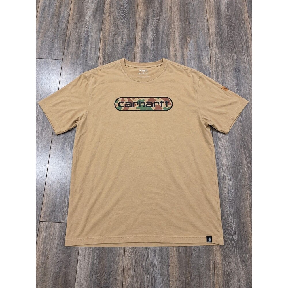 Carhartt Men's 3XL Tall Tan Camo Logo Loose Fit Graphic T-Shirt Workwear